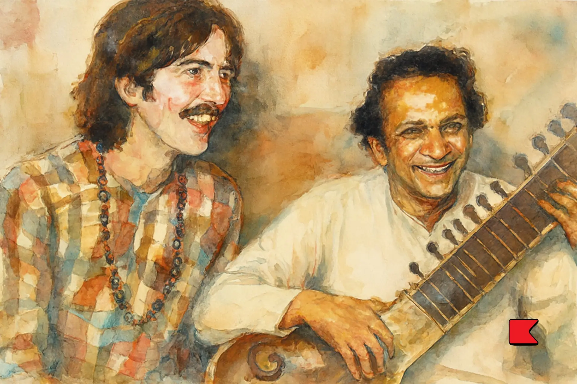 সুরসম্রাট রবি শঙ্কর ও জর্জ হ্যারিসন